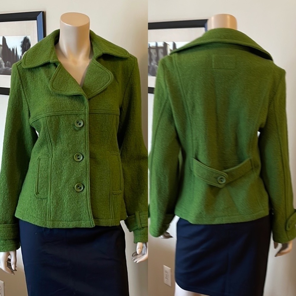 TRIA Vintage Green Apple Wool Short Jacket. Size M. D4/A1594 - Picture 2 of 8